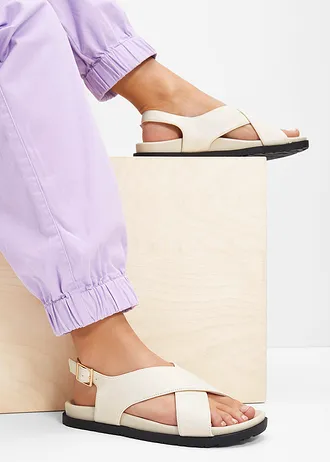 Sandalen met comfortabel voetbed, Kleur: natuurbeige