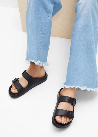 Papuci din material impermeabil, culoare: negru