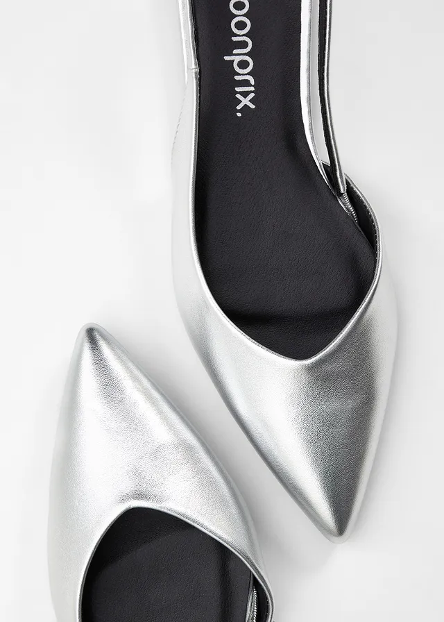 Slingback ballerina's • zilverkleur • product-page.page-title-suffix