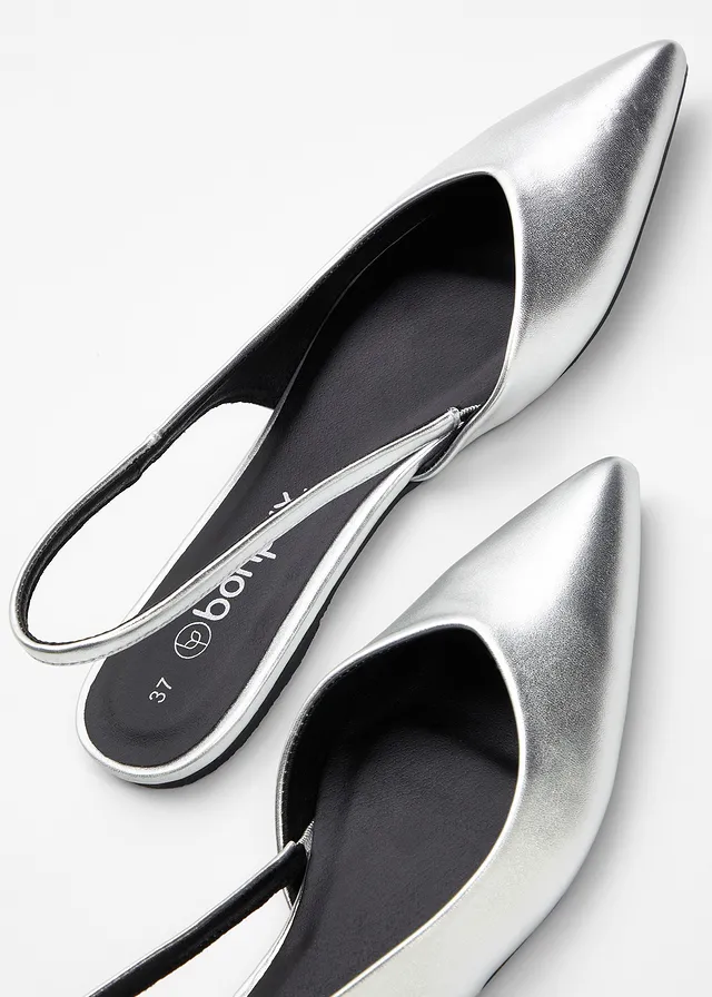 Slingback ballerina's • zilverkleur • product-page.page-title-suffix