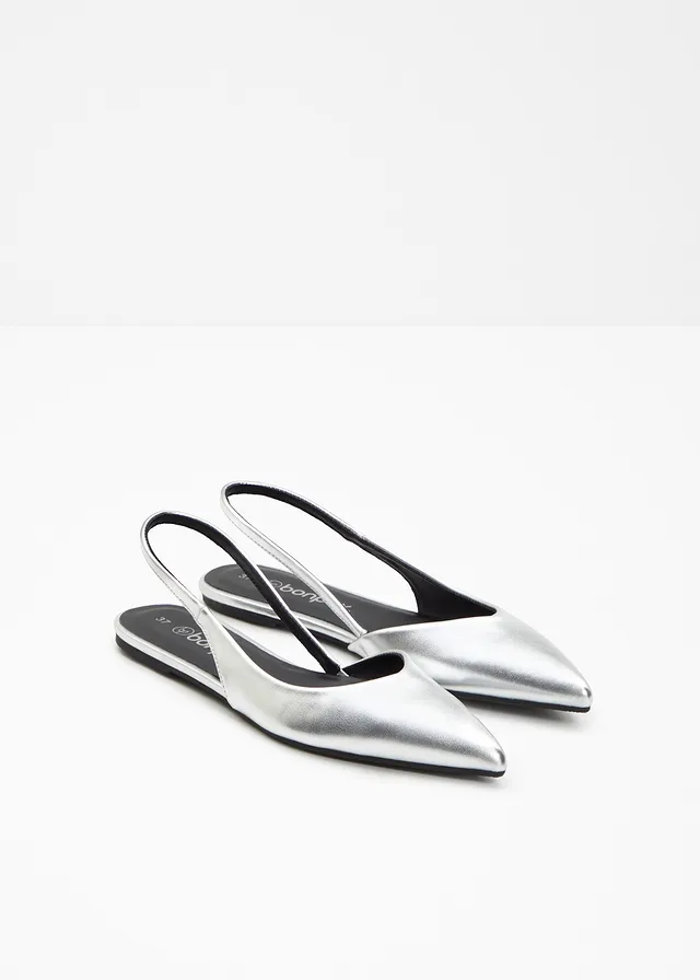 Slingback ballerina's • zilverkleur • product-page.page-title-suffix