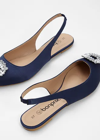 Slingback ballerina's, Kleur: donkerblauw