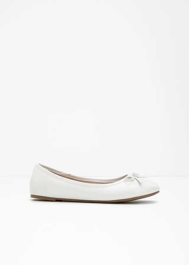 Ballerines à petit nœud, Couleur: blanc