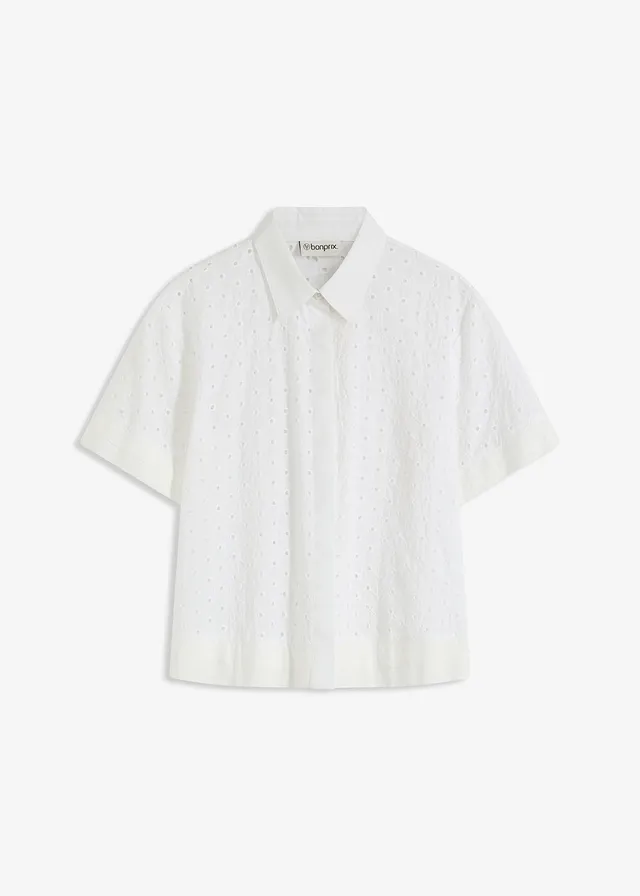 Bluză cu broderie perforată