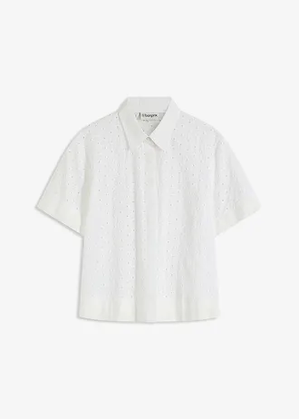 Blouse met broderie anglaise • wolwit • bonprix online shop