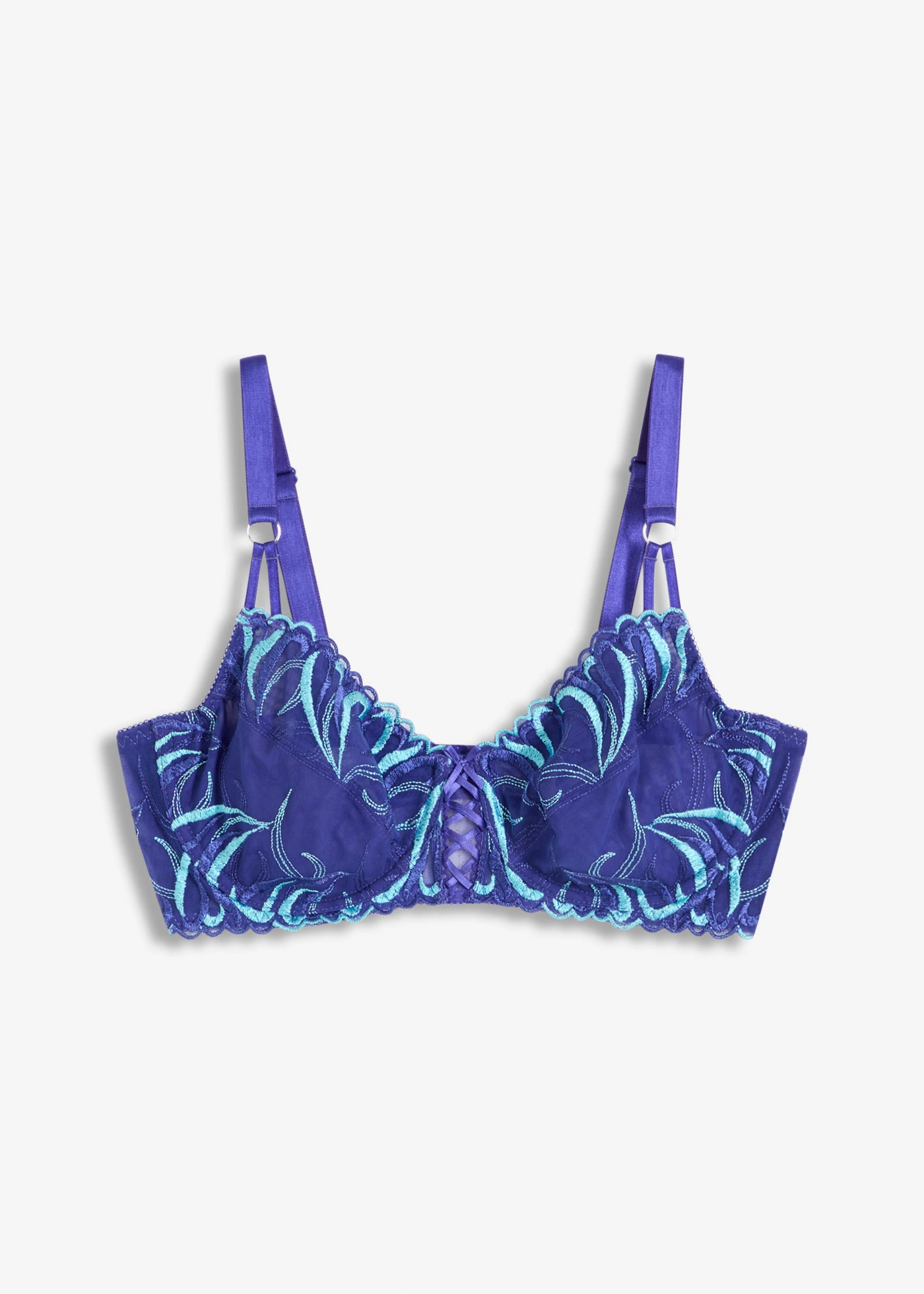 Minimizer beugel bh met delicaat borduursel • saffierblauw-caraïbisch blauw • bonprix online shop
