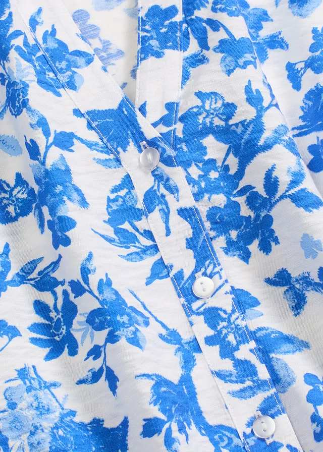 Blouse met korte mouwen in een soepele viscosemix • wit gedessineerd • product-page.page-title-suffix
