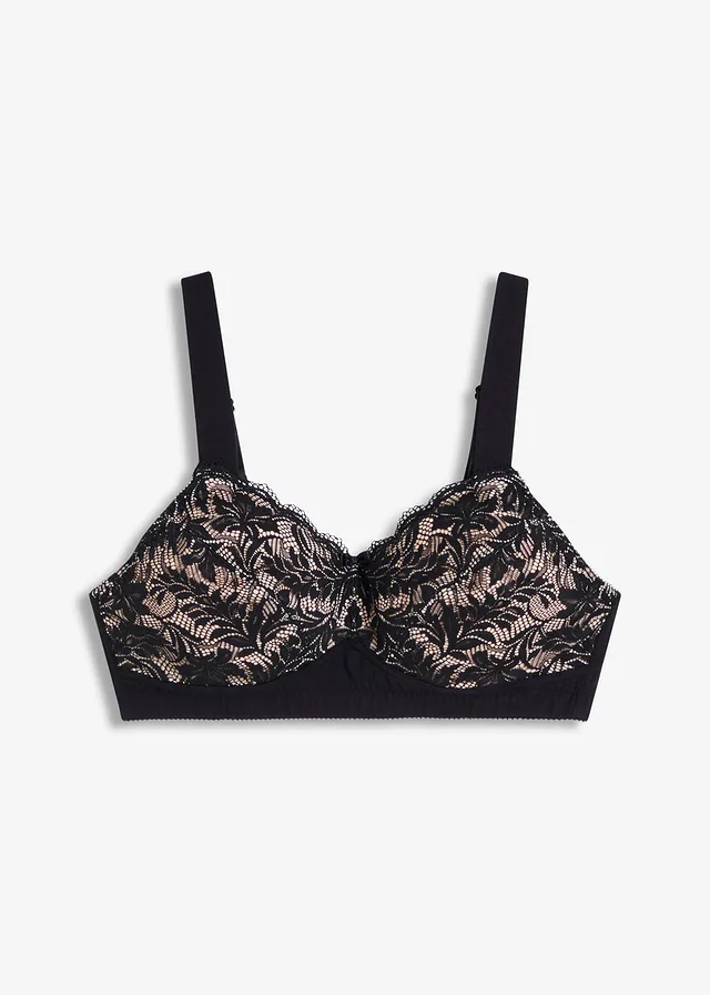 Sutien bralette cu bumbac organic și dantelă