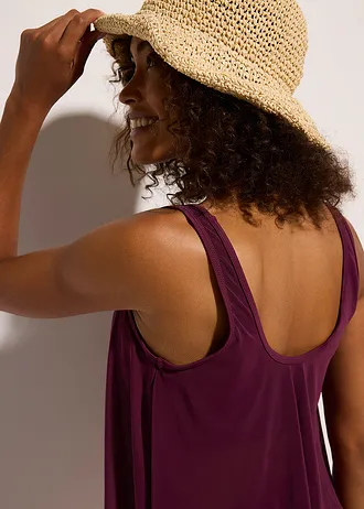 Tankini (ens. 2 pces) avec mesh transparent • raisin • Boutique bonprix