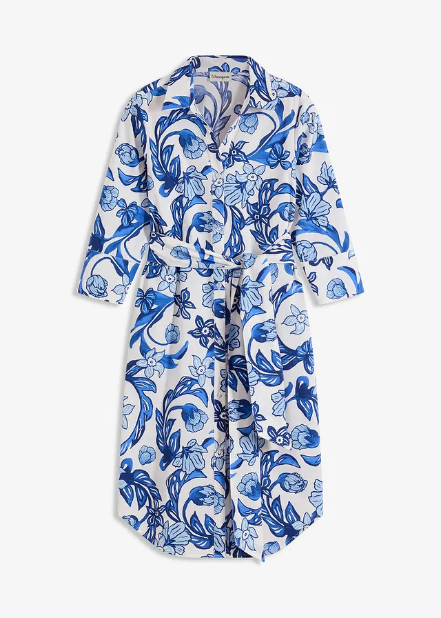 Rochie-cămașă din amestec cu bumbac