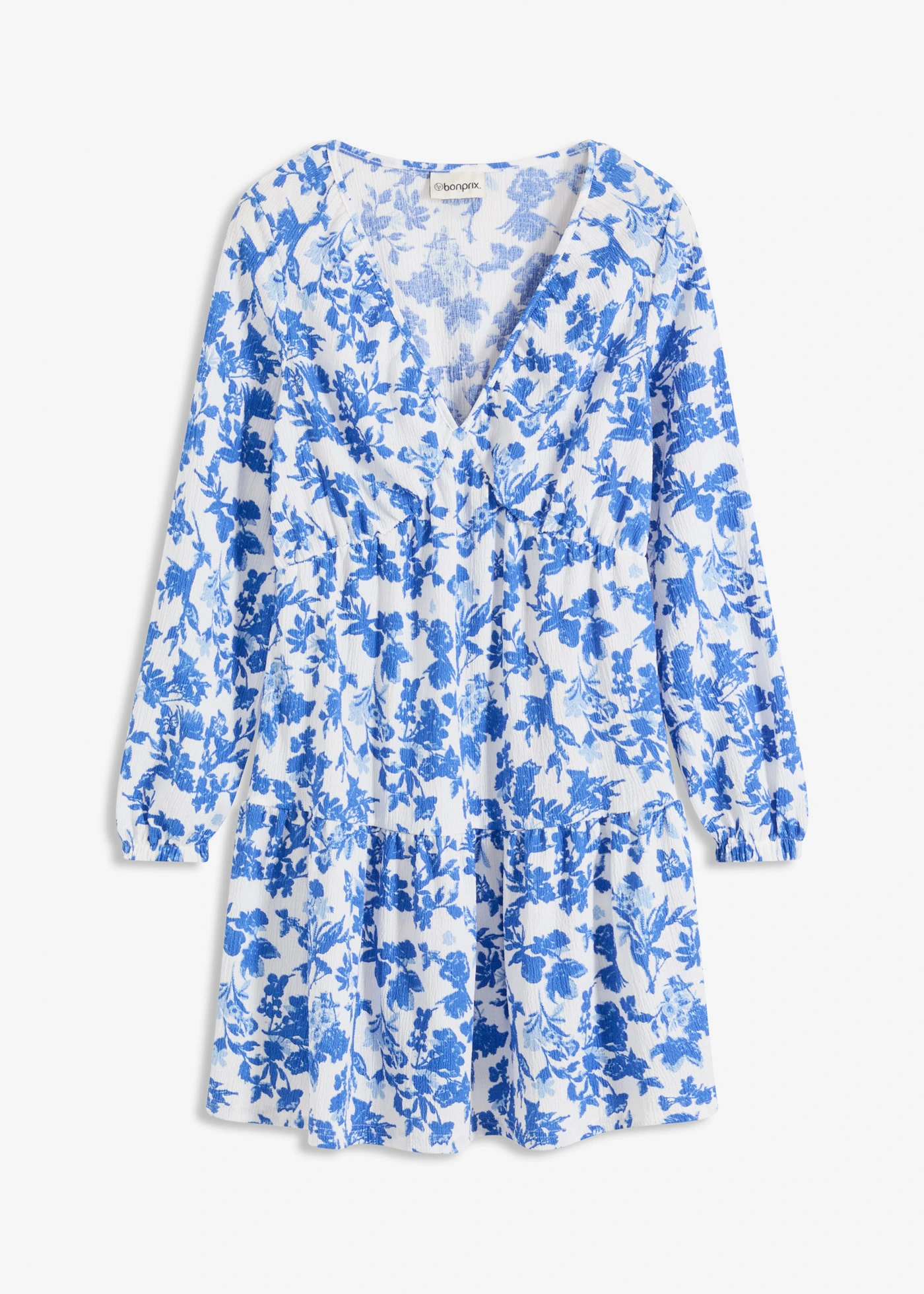 Robe imprimée en jersey • blanc-bleu glacier floral • Boutique bonprix