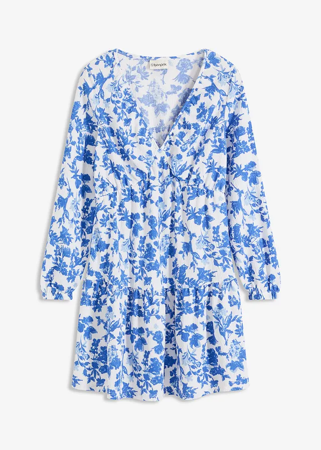 Robe imprimée en jersey • blanc-bleu glacier floral • Boutique bonprix