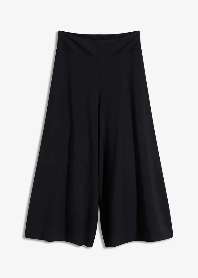 Jupe-culotte en viscose mélangée, Couleur: noir