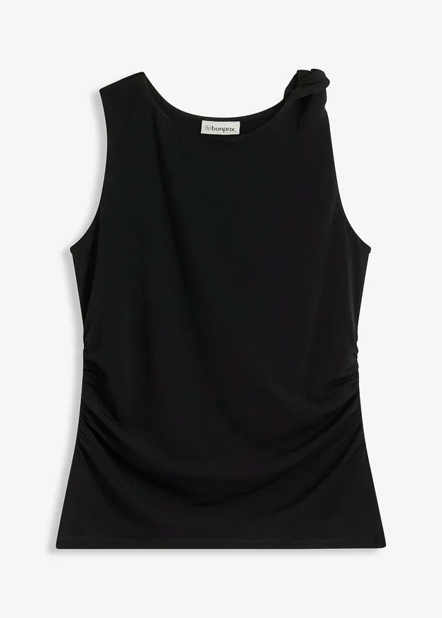 Jersey top met twist • zwart • bonprix online shop