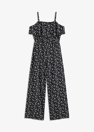 Gedessineerde jumpsuit • zwart/wolwit • bonprix online shop
