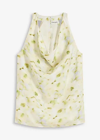 Blousetop in satijnlook • wolwit gedessineerd • bonprix online shop