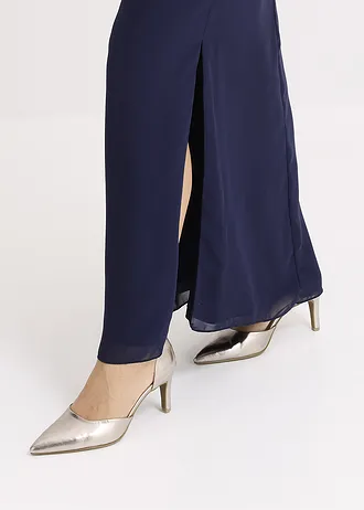 One shoulder jurk van fijne chiffon • middernachtblauw • bonprix online shop