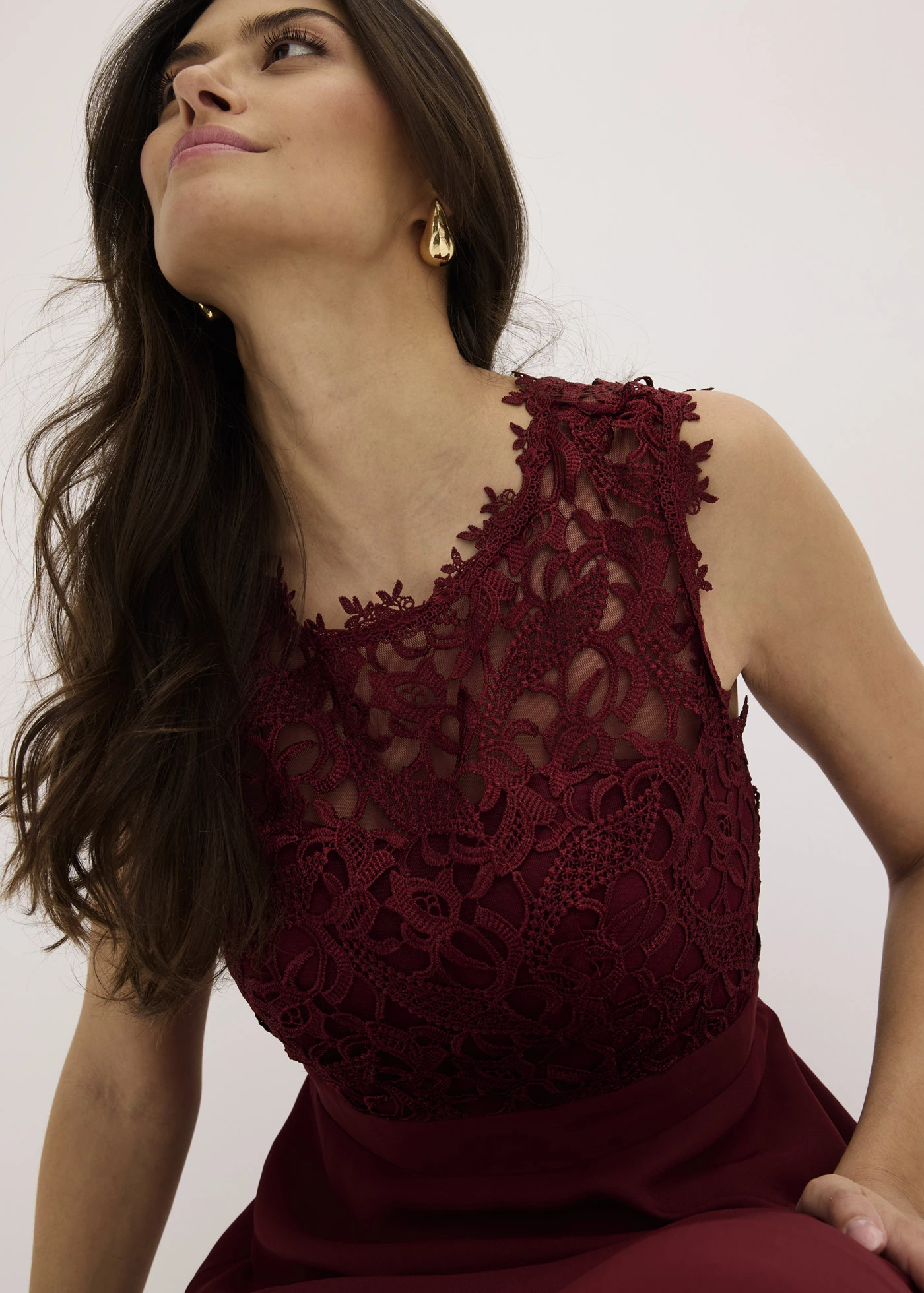 Mini jurk met kant • robijnrood • bonprix online shop