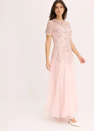 Robe longue en tulle avec sequins brodés • rose nacré • Boutique bonprix