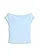 T-shirt col Bardot, 100% coton, Couleur: bleu clair