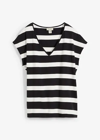 T-shirt rayé • noir-écru rayé • Boutique bonprix