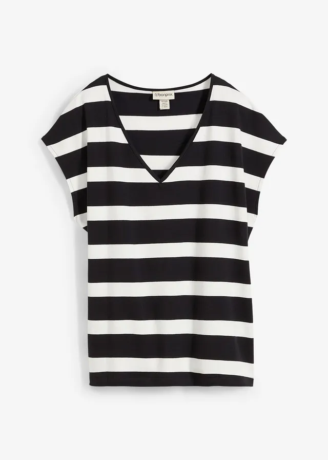 T-shirt rayé • noir-écru rayé • Boutique bonprix