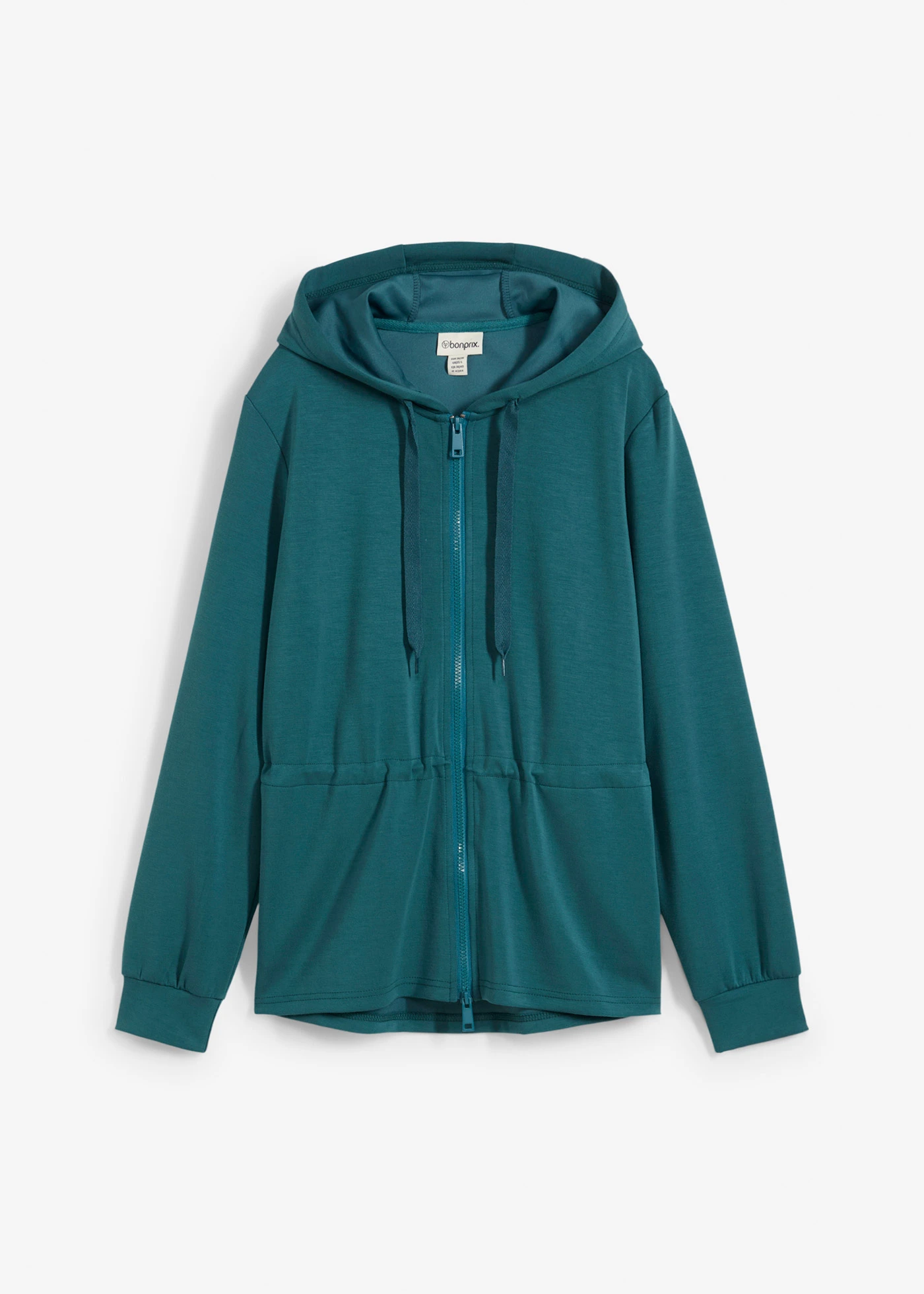 Sweat zippé à capuche, extensible • vert poivre • Boutique bonprix