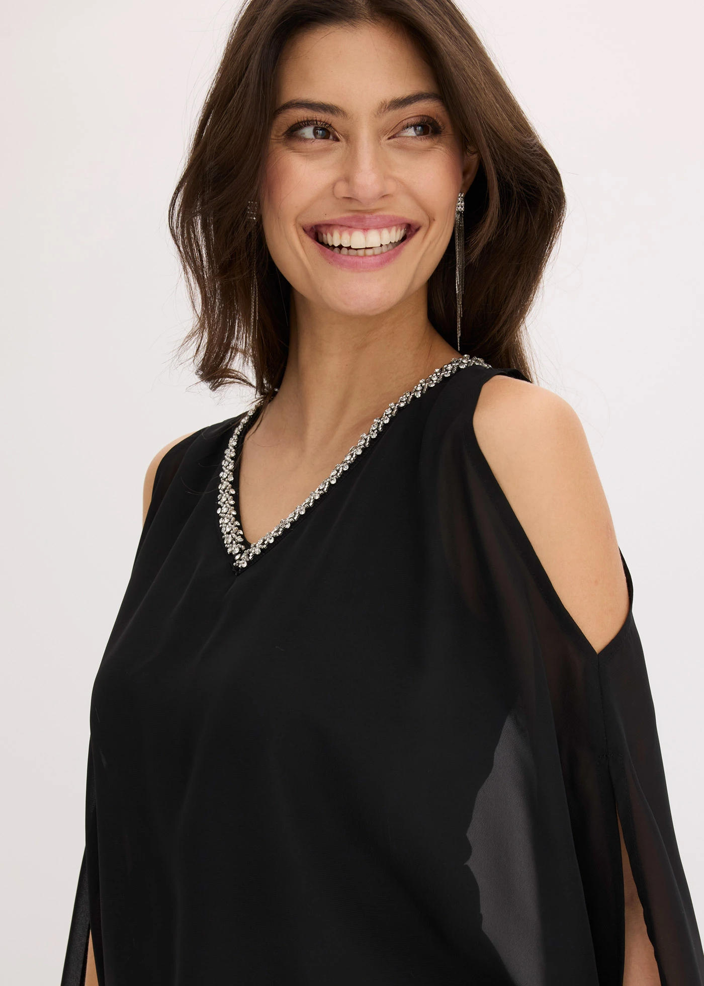 Combinaison avec haut drapé et strass • noir • product-page.page-title-suffix