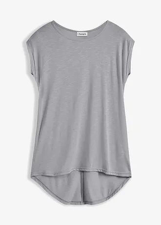 Dlouhé triko ze směsi s viskózou, barva: šedá vícebarevná