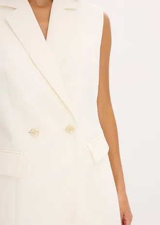 Lang mouwloos vest • wolwit • bonprix online shop