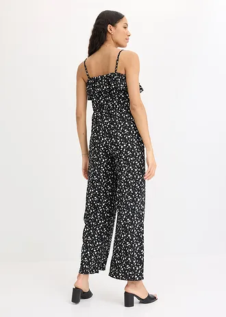 Gedessineerde jumpsuit • zwart/wolwit • bonprix online shop