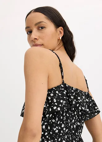 Gedessineerde jumpsuit • zwart/wolwit • bonprix online shop