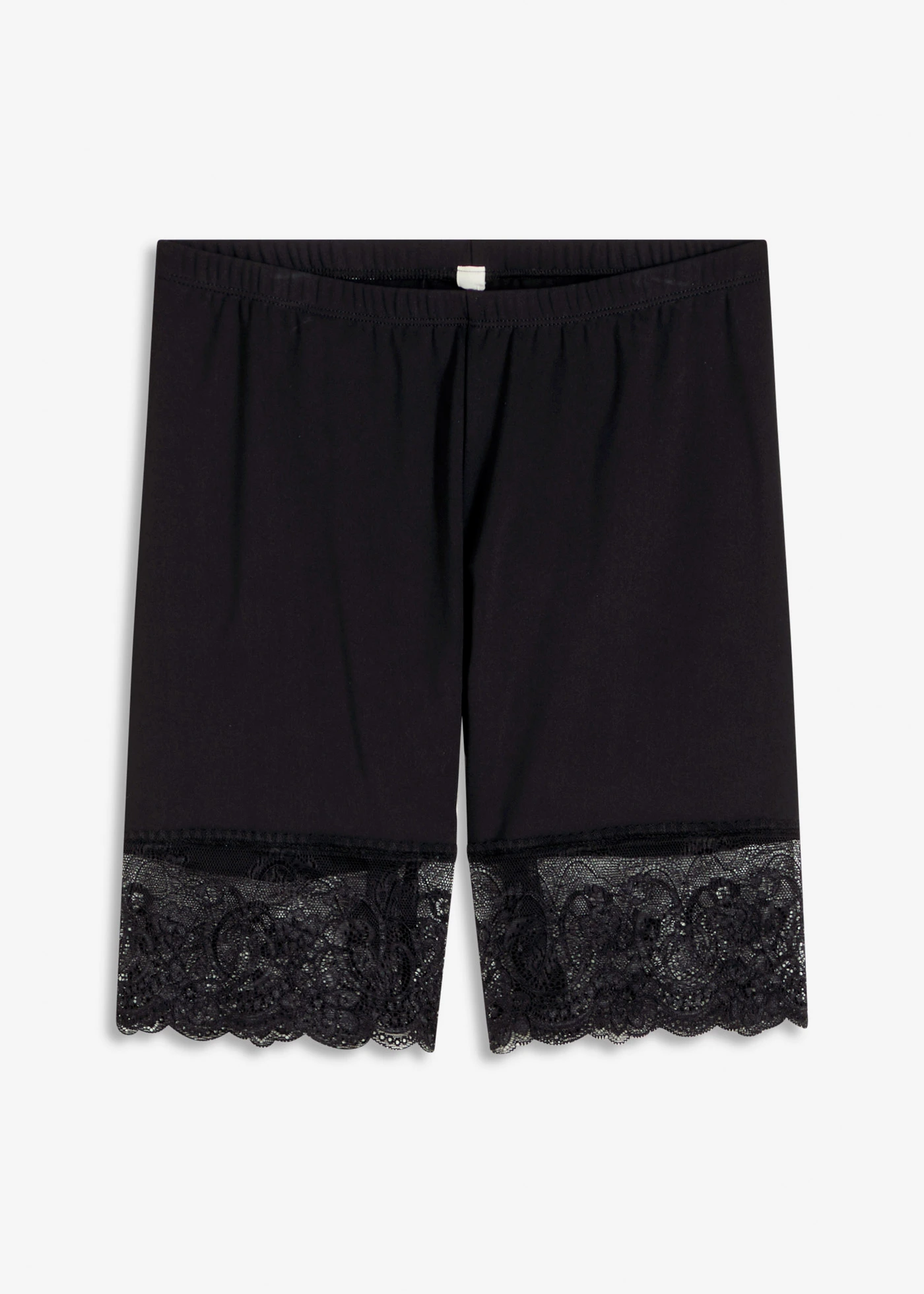 Niet schurende biker short van polyamide met kant aan de pijpjes • zwart • bonprix online shop