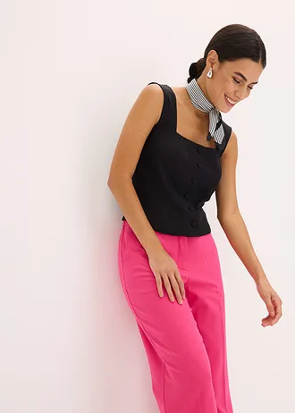 Pantaloni creion 3/4 cu crăpătură • roz pinklady • magazin bonprix