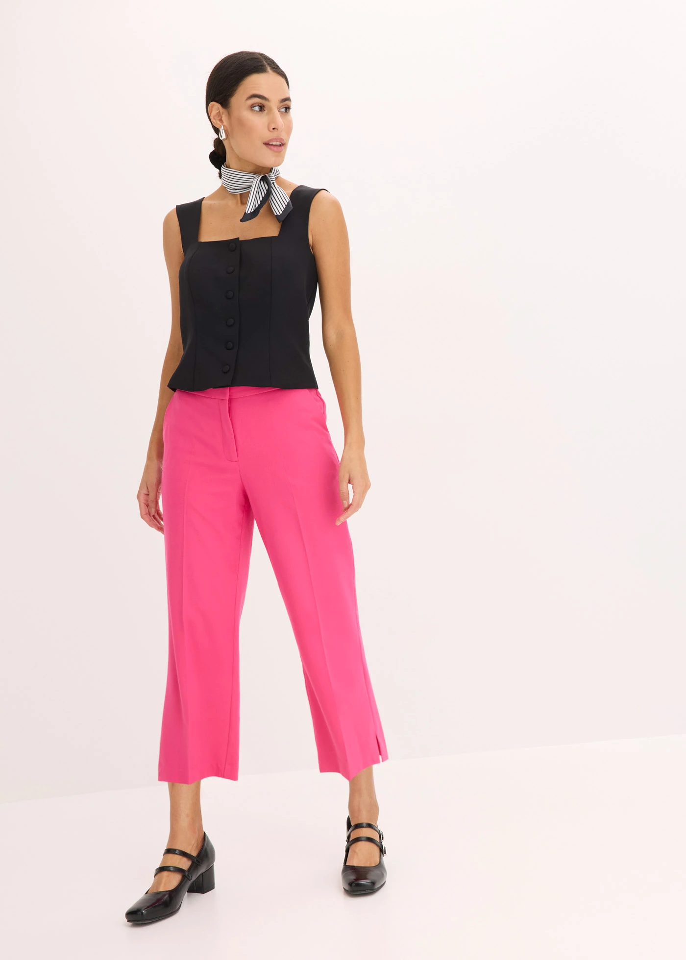 Pantalon 3/4 droit, fendu en bas • fuchsia • Boutique bonprix