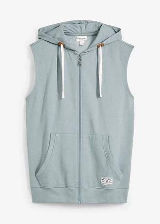 Sweat zippé à capuche sans manches