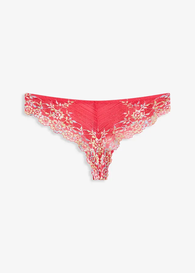 Chilot string cu dantelă multicoloră