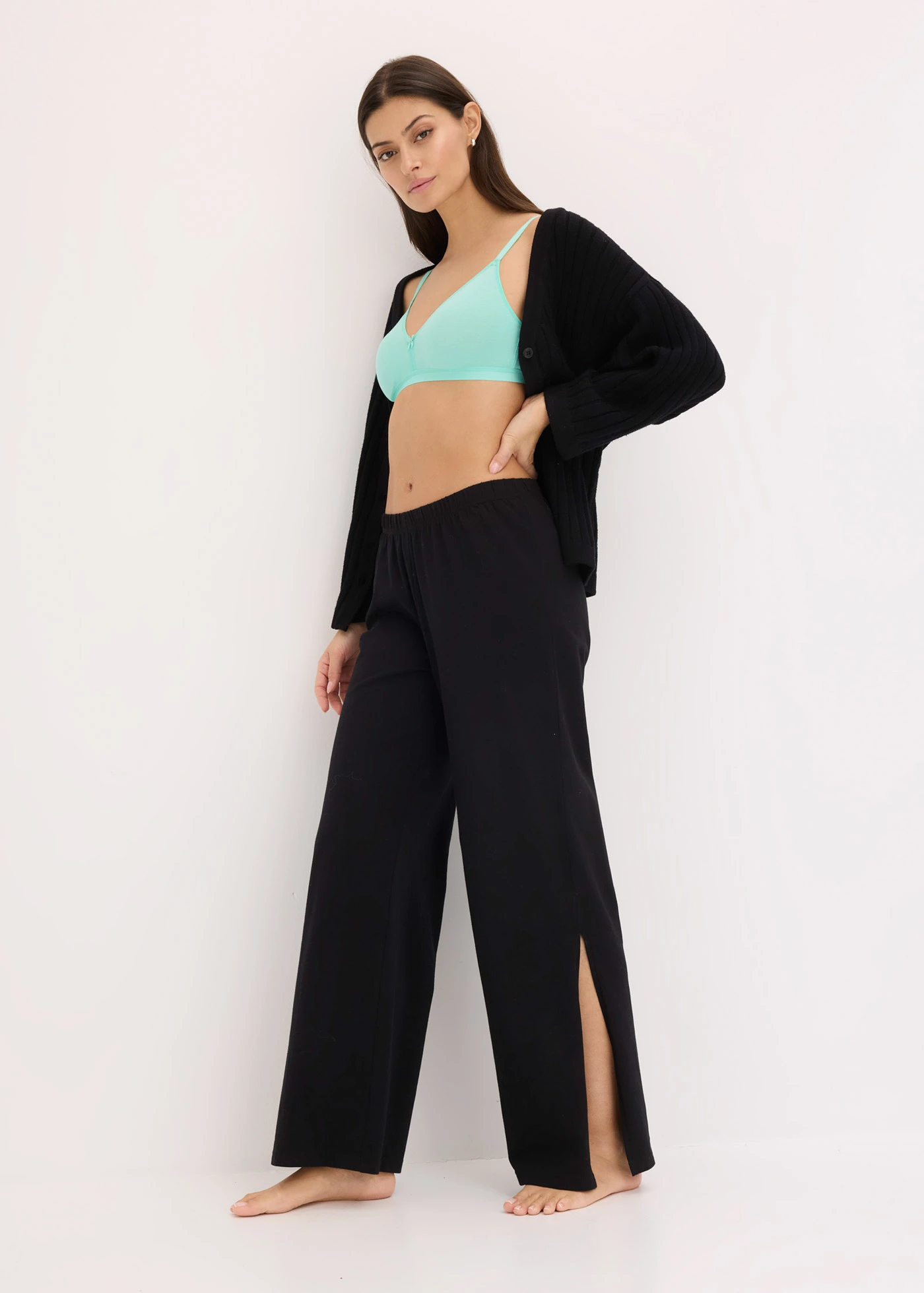 Podprsenka bez kostic, s organickou bavlnou (3 ks v balení) • pískově béžová + černá + mentolově modrá • bonprix obchod