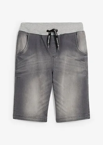 Bermudy jeansowo-dresowe • szary denim • sklep bonprix