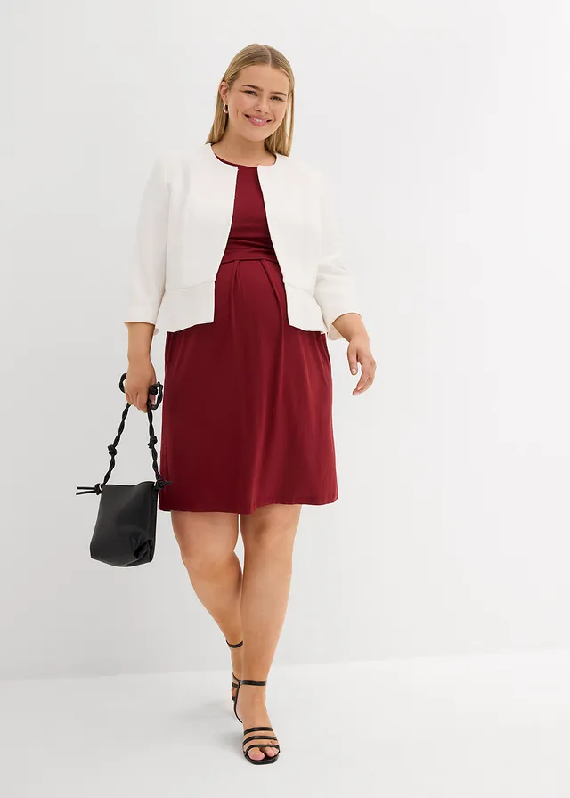 Blazer de grossesse court en satin, Couleur: écru
