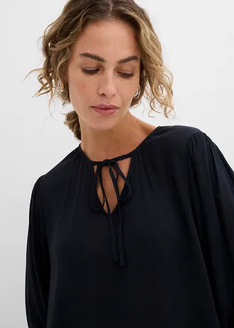 Tunikové šaty ze splývavé viskózy • černá • bonprix obchod