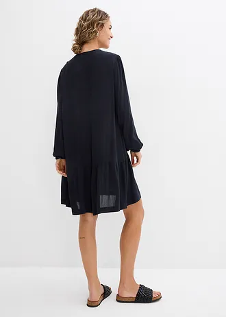 Tuniekjurk van soepele viscose, Kleur: zwart