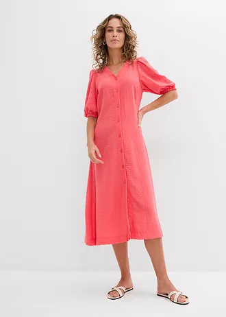 Robe midi à manches bouffantes • rose paradis • Boutique bonprix