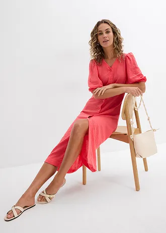 Robe midi à manches bouffantes • rose paradis • Boutique bonprix