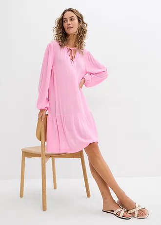 Robe-tunique en viscose fluide, Couleur: rose