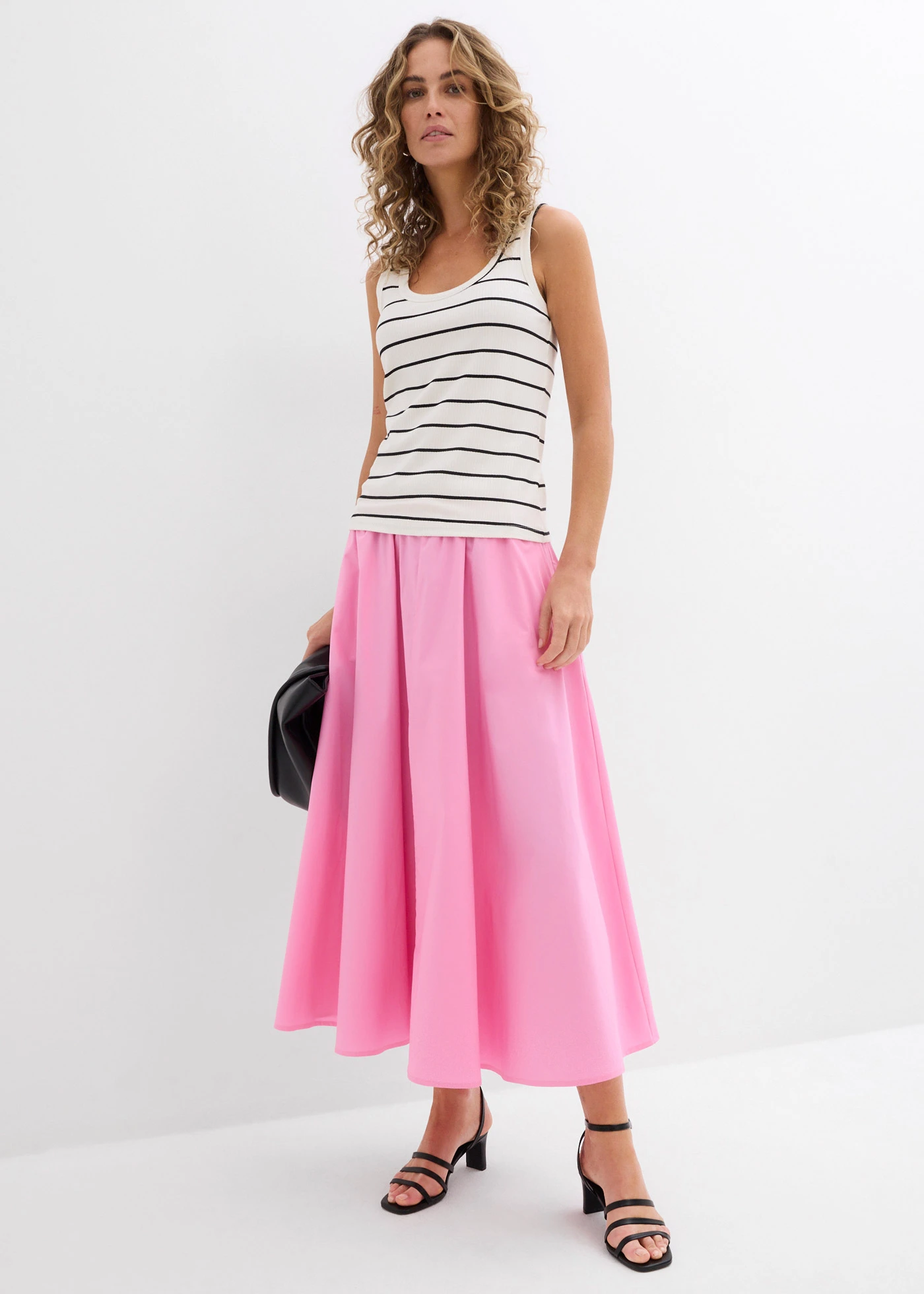 Geribd tanktop • wolwit/zwart gestreept • bonprix online shop