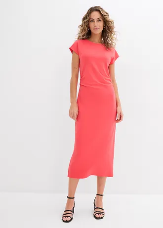 Midi jurk van soepel vallende viscose, Kleur: paradijspink