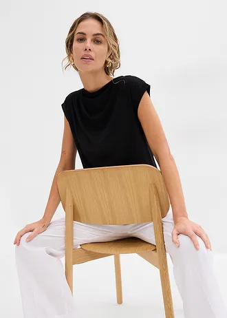 Shirt van een zachte viscosemix • zwart • bonprix online shop