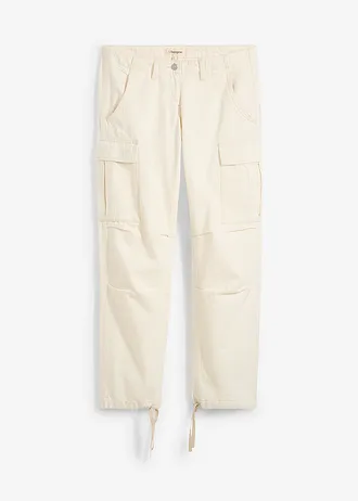 Pantaloni cargo din bumbac 100% • bej natur washed • magazin bonprix