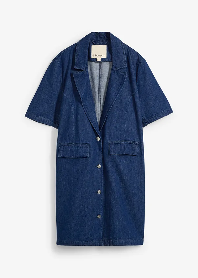 Lange spijkerjas • donkerblauw denim • bonprix online shop